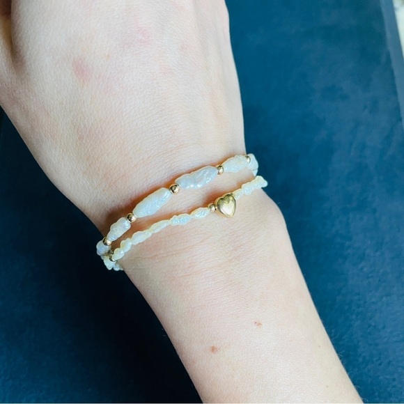 Vintage 14k Gold Freshwater Pearl Beaded Antique Bracelet - Picture 7 of 8